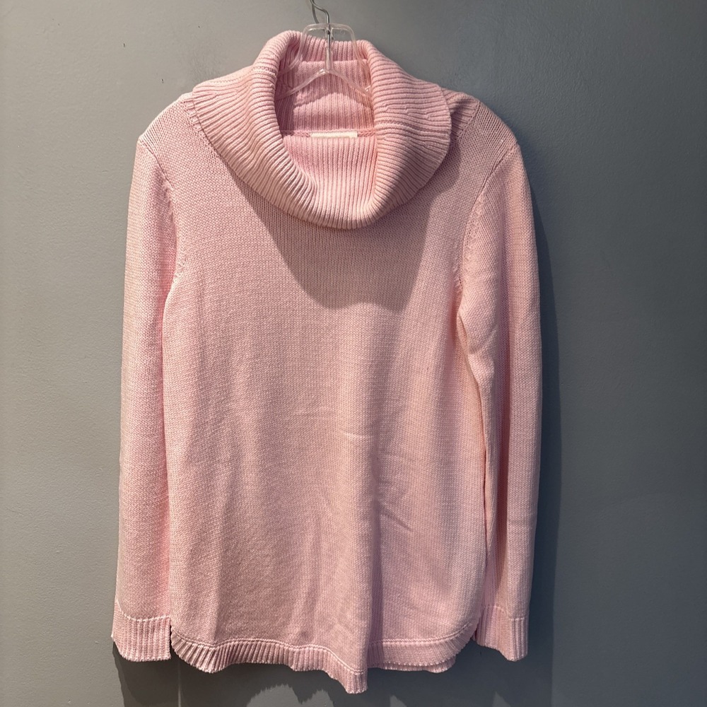 Sail To Sable Pink Knit Tunic Sweater Cowl Neck Women's Size M Modest Office